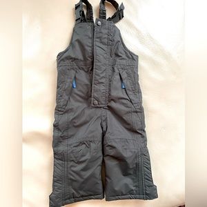 Quality Fleece Lined Waterproof Grey Unisex Baby Snowpants, European Brand